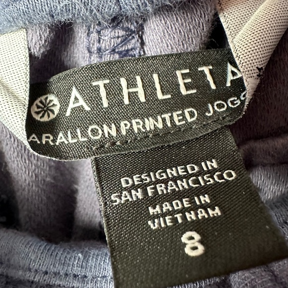 Athleta Farallon Printed Jogger Inversion Medieval Violet SZ 8 - Picture 5 of 6
